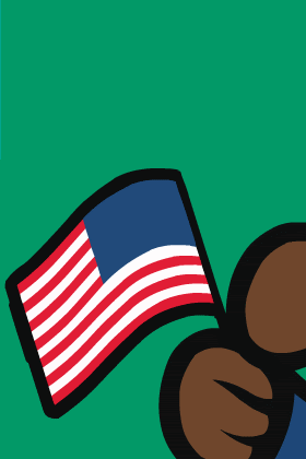 Eagle Holding Flag ecard