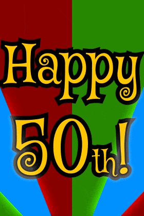 Psychedelic 50th ecard