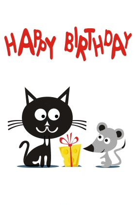 Biirthday Cat Mouse SS ecard