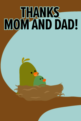 Bird Brings Worm ecard