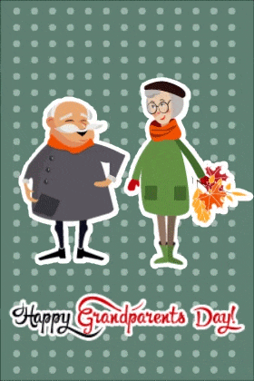 Grandparents Day Pair NM SS ecard