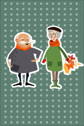 Old Couple NM SS ecard