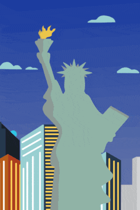 New Years Statue of Liberty ecard