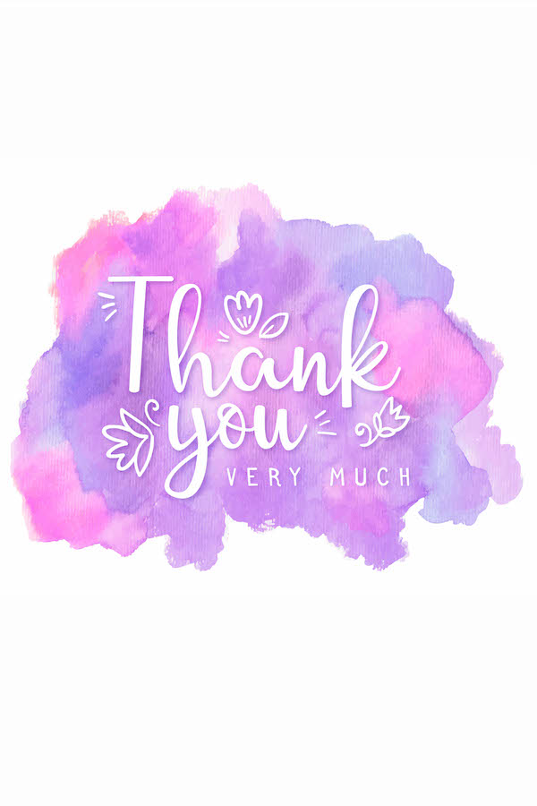 Thank You. Purple Pastel FP ecard
