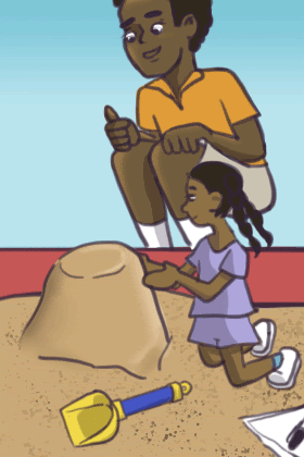 Love You Dad Sand Castle ecard