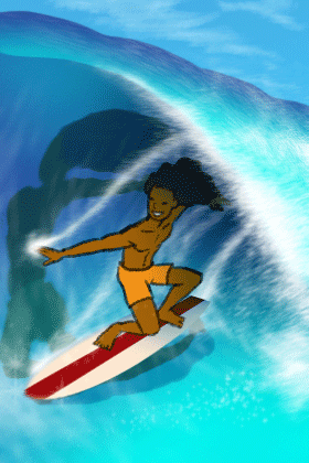 Surfer In Wave ecard
