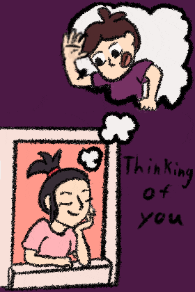 Thinking by Window ecard