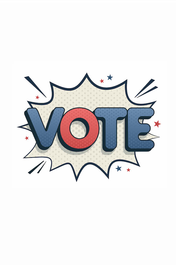 Vote Comic Letters ecard